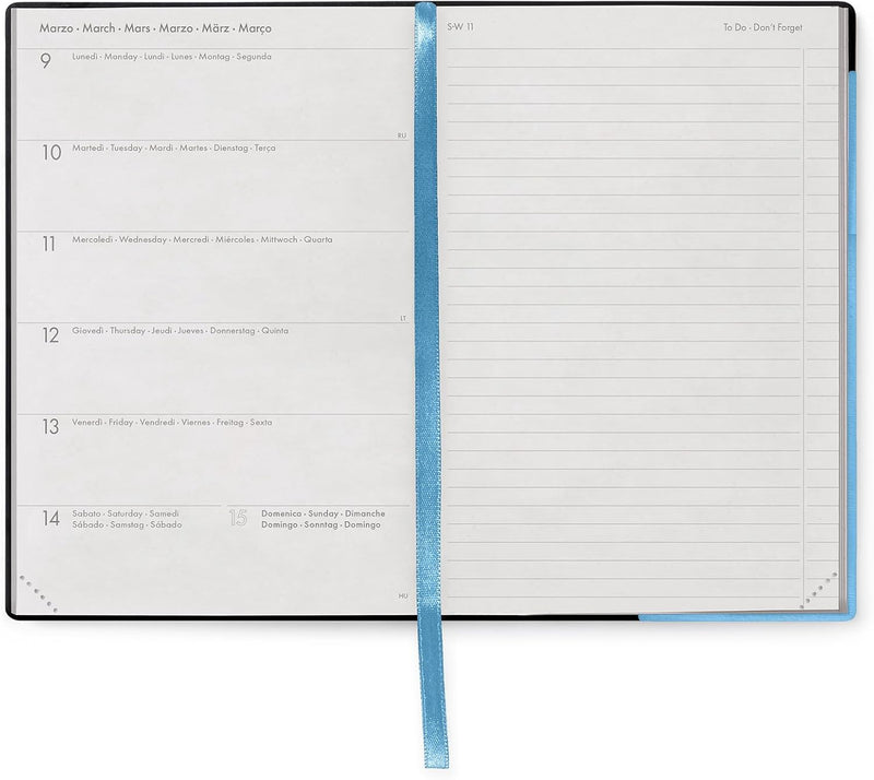 Agenda 12 Mesi Legami Settimanale Medium con Notebook 2026 Retro Blue con Chiusura ad Elastico