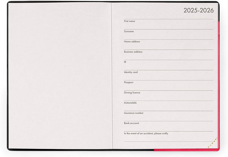 Agenda 12 Mesi Legami Giornaliera Small 2026 Cherry Bomb con Chiusura ad Elastico