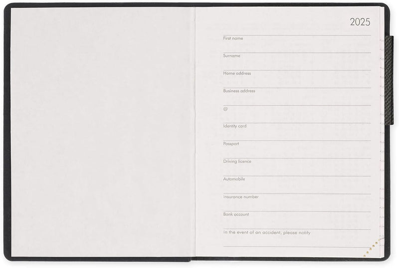 Agenda 12 Mesi Legami Settimanale Mini con Rubrica 2026 Deep Graphite con Chiusura ad Elastico