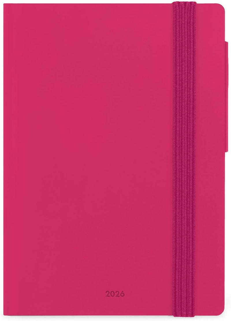 Agenda 12 Mesi Legami Settimanale Small 2026 Raspberry con Chiusura ad Elastico