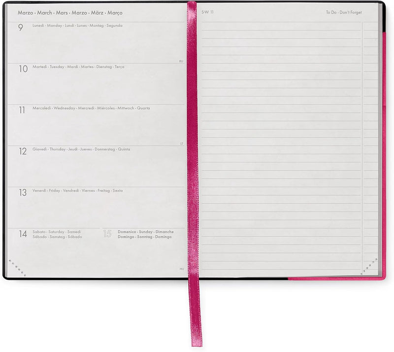 Agenda 12 Mesi Legami Settimanale Medium con Notebook 2026 Raspberry con Chiusura ad Elastico