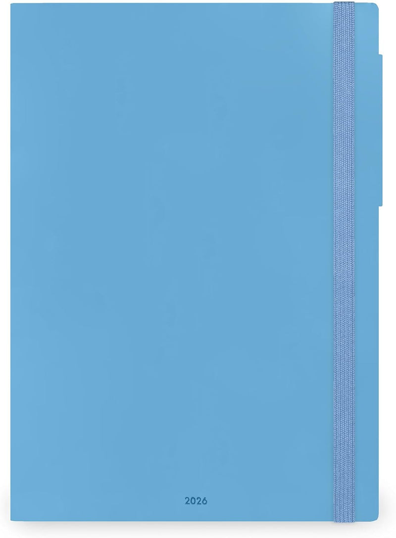 Agenda 12 Mesi Legami Settimanale Maxi 2026 Retro Blue con Chiusura ad Elastico