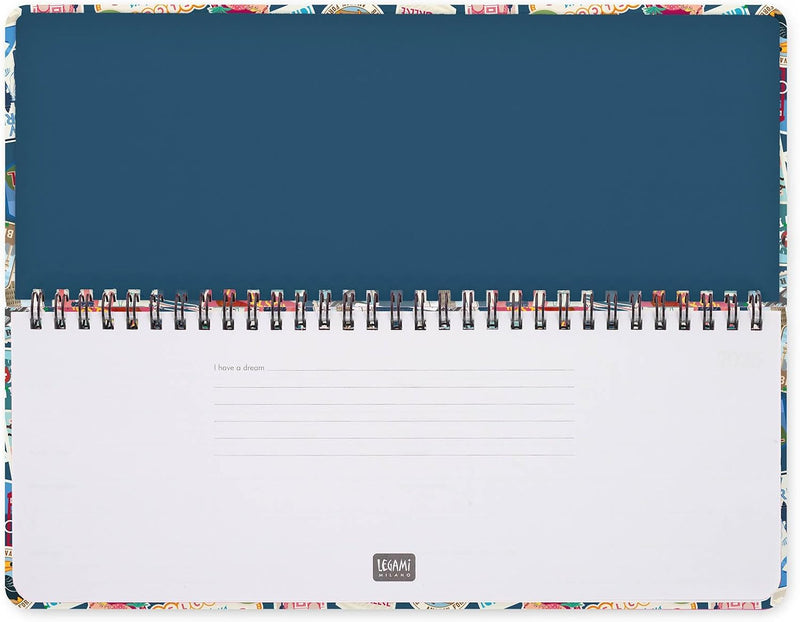 Planner da Scrivania 12 Mesi Legami Orizzontale 2026 Travel Stickers