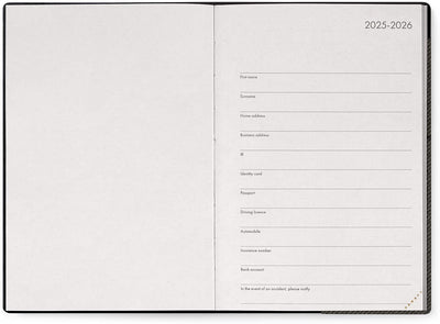 Agenda 12 Mesi Legami Settimanale Medium 2026 Deep Graphite con Chiusura ad Elastico