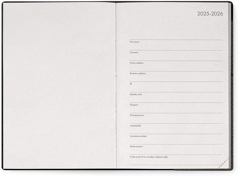 Agenda 12 Mesi Legami Settimanale Medium 2026 Deep Graphite con Chiusura ad Elastico