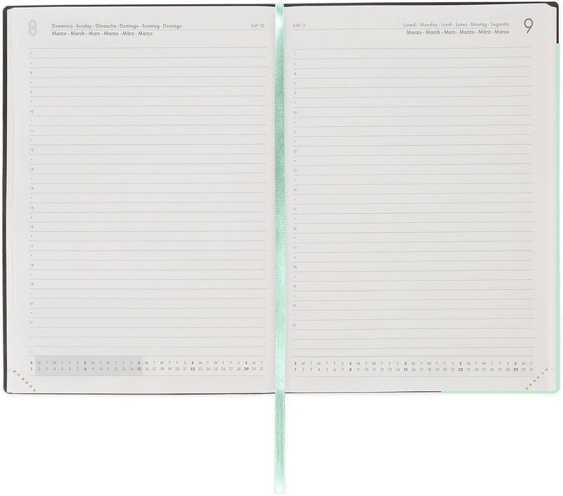 Agenda 12 Mesi Legami Giornaliera Large 2026 Pastel Mint con Chiusura ad Elastico