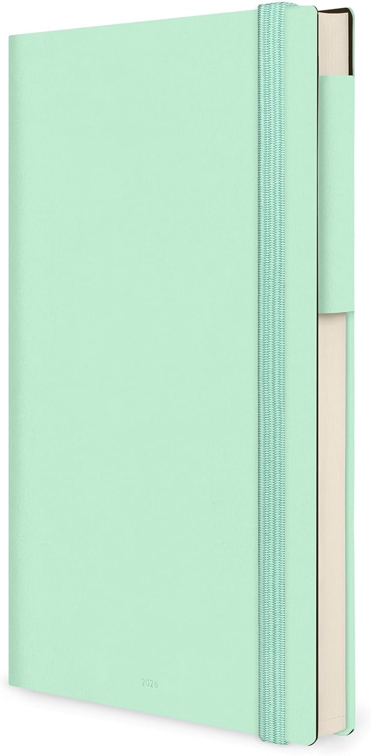Agenda 12 Mesi Legami Giornaliera Large 2026 Pastel Mint con Chiusura ad Elastico