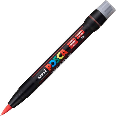 Pennarello Marcatore a Tempera Uni Posca con Punta a Pennello Rosso