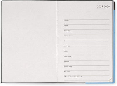 Agenda 12 Mesi Legami Giornaliera Medium 2026 Retro Blue con Chiusura ad Elastico