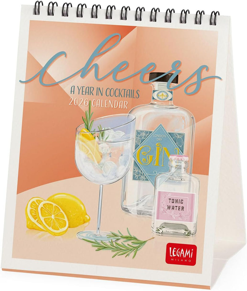 Calendario da Tavolo 12 Mesi Legami con Planner Annuale 2026 Cheers 12 x 14,5 cm