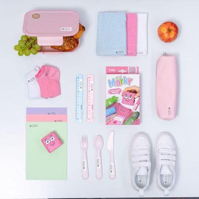Set Timbrino DIY Marky Personalizzabile per Bambini per Tessuti 38 x 14 mm Rosa - 4 pezzi