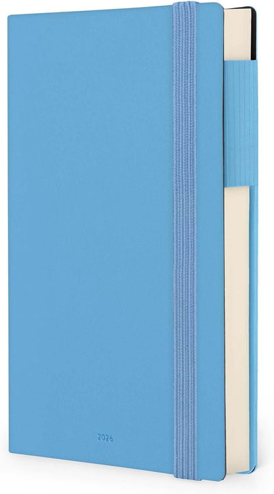 Agenda 12 Mesi Legami Giornaliera Medium 2026 Retro Blue con Chiusura ad Elastico