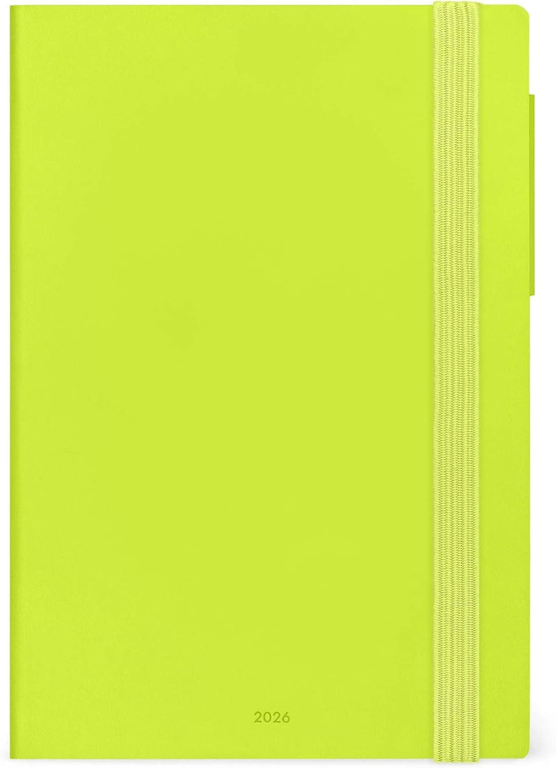 Agenda 12 Mesi Legami Giornaliera Medium 2026 Chartreuse con Chiusura ad Elastico