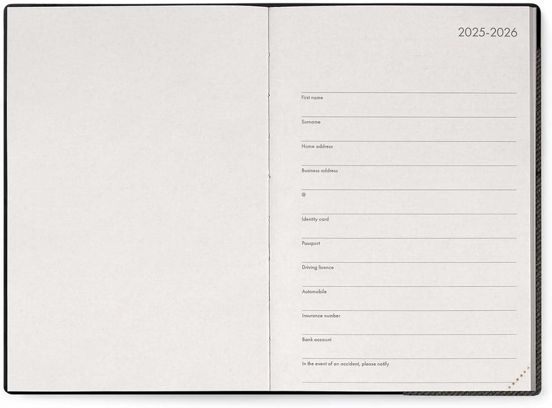 Agenda 12 Mesi Legami Giornaliera Medium 2026 Deep Graphite con Chiusura ad Elastico
