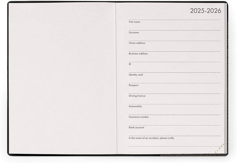 Agenda 12 Mesi Legami Giornaliera Small 2026 Deep Graphite con Chiusura ad Elastico