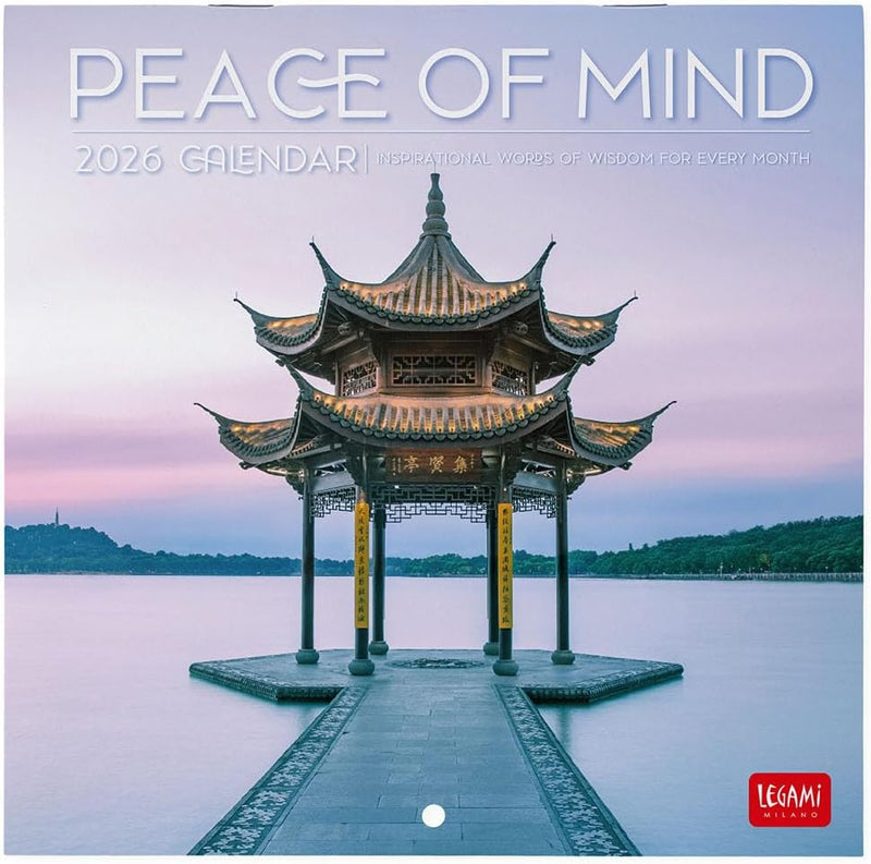 Calendario da Parete 12 Mesi Legami con Planner Annuale 2026 Peace of Mind 18 x 18 cm