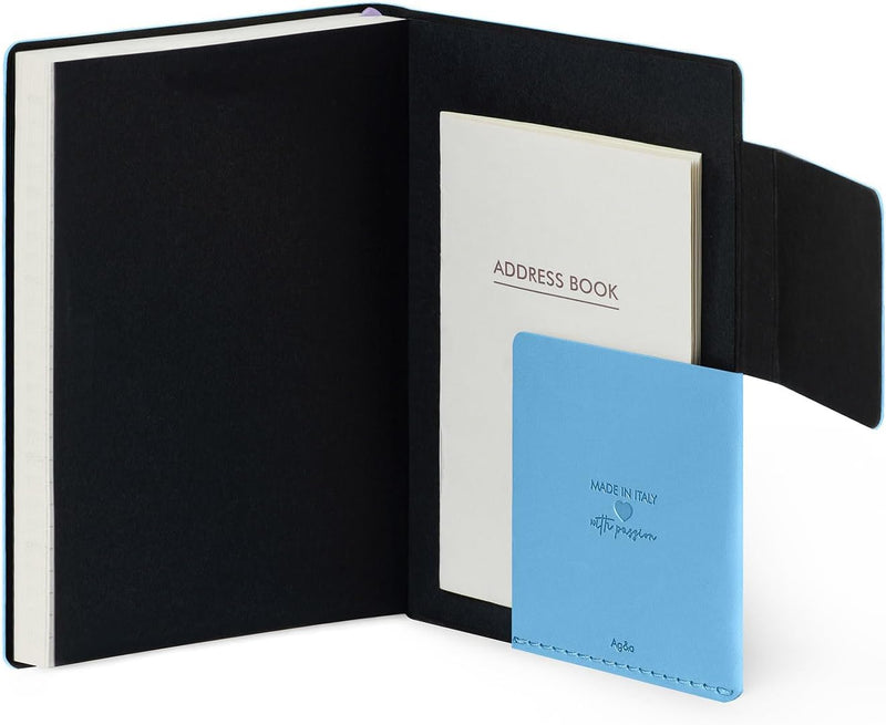 Agenda 12 Mesi Legami Giornaliera Small 2026 Retro Blue con Chiusura ad Elastico