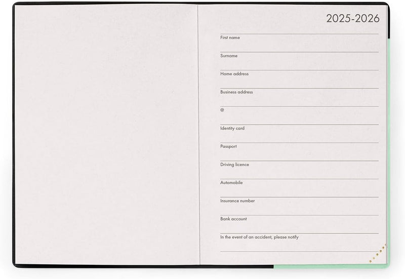 Agenda 12 Mesi Legami Settimanale Small 2026 Pastel Mint con Chiusura ad Elastico