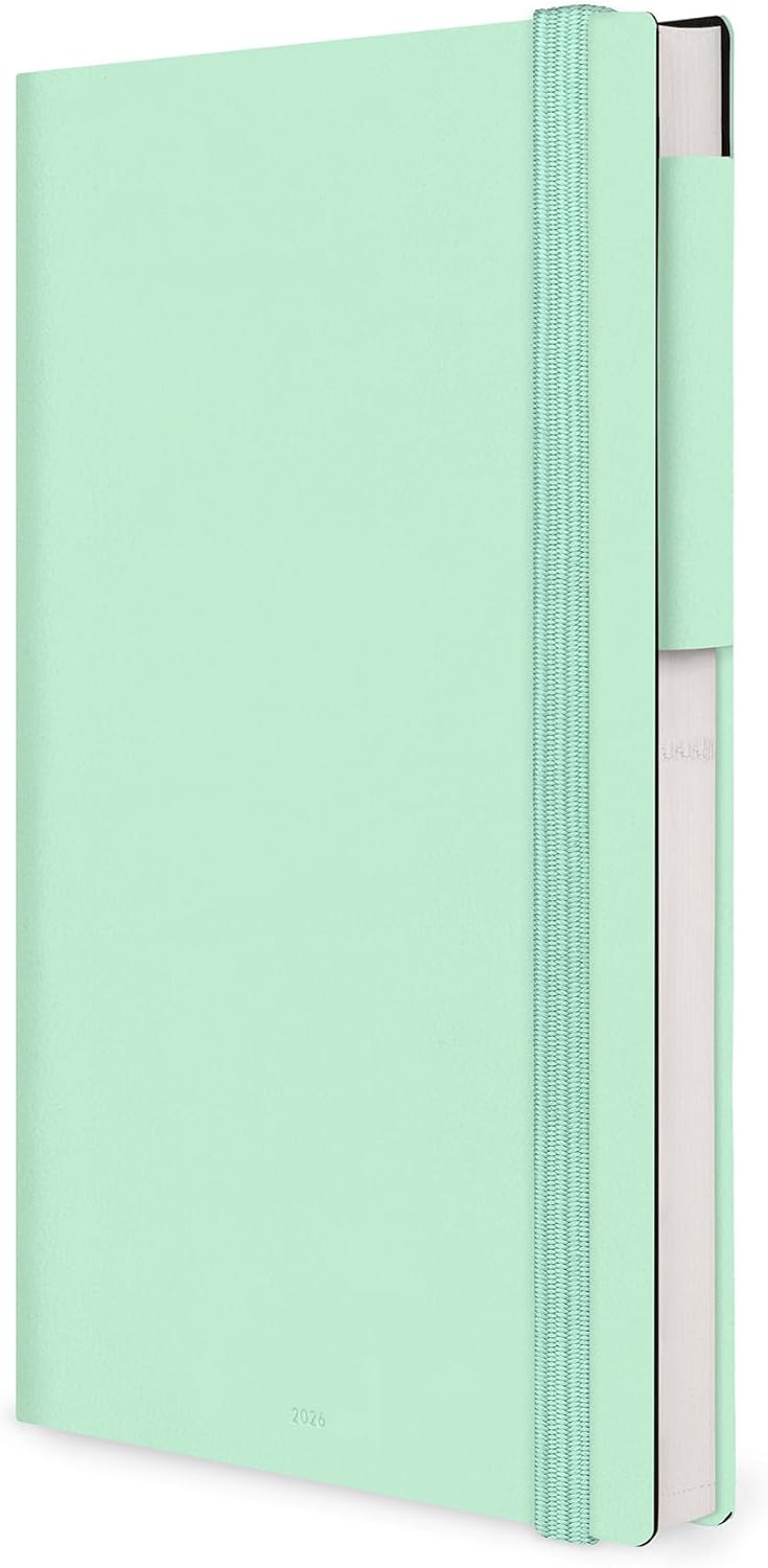Agenda 12 Mesi Legami Giornaliera e Settimanale Large 2026 Pastel Mint con Chiusura ad Elastico