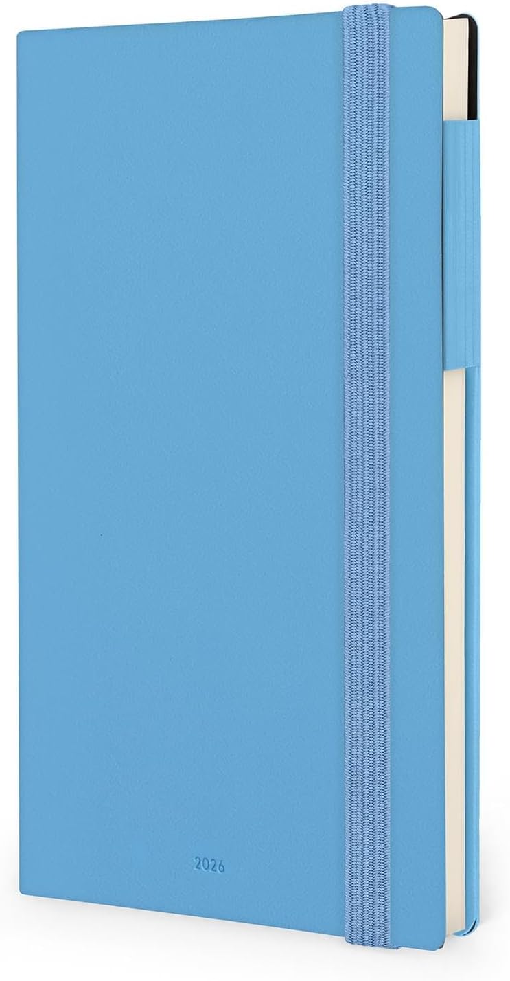Agenda 12 Mesi Legami Settimanale Medium con Notebook 2026 Retro Blue con Chiusura ad Elastico