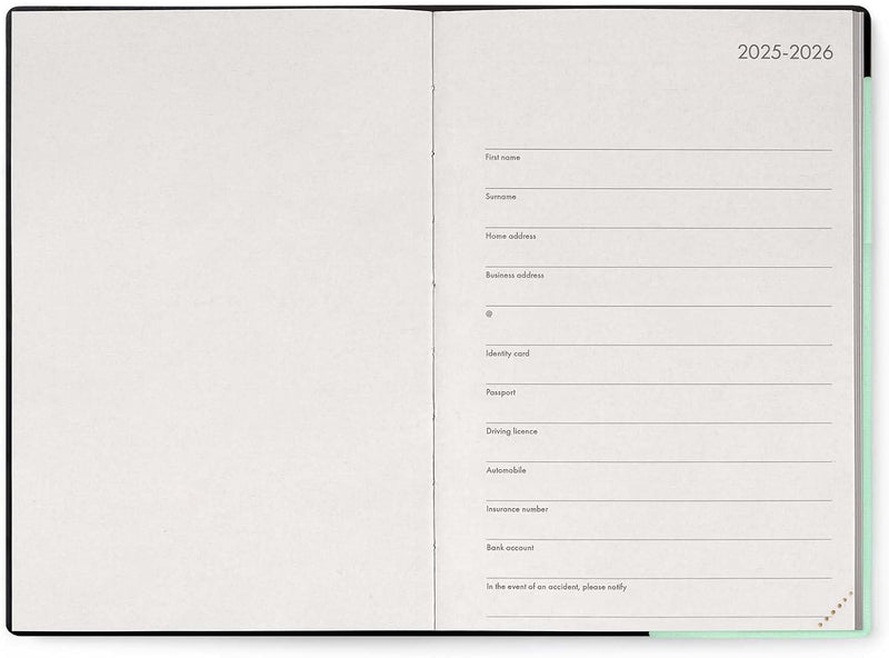 Agenda 12 Mesi Legami Giornaliera Medium 2026 Pastel Mint con Chiusura ad Elastico