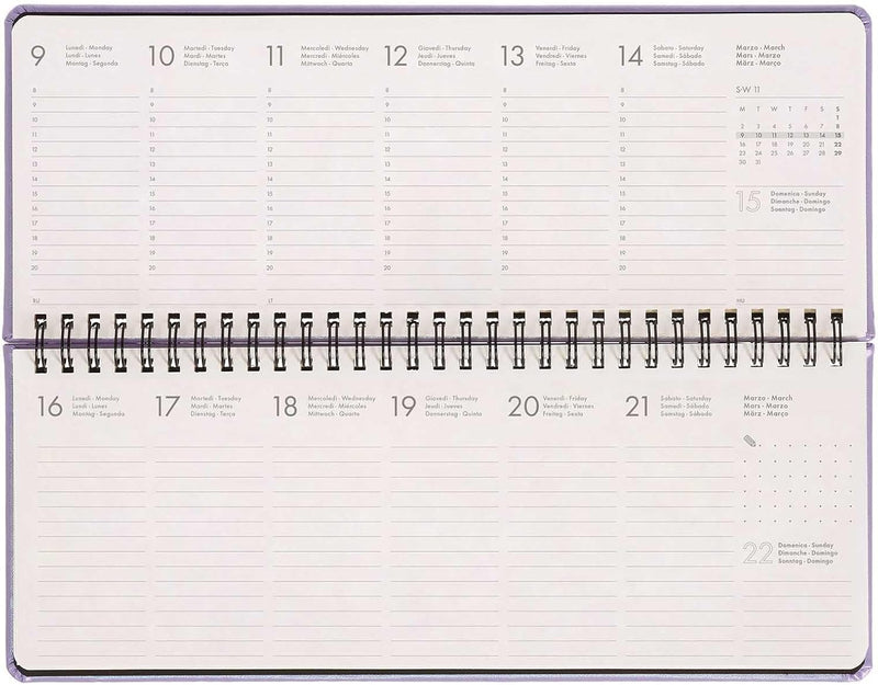 Planner da Scrivania 12 Mesi Legami Orizzontale 2026 Mystic Lilac