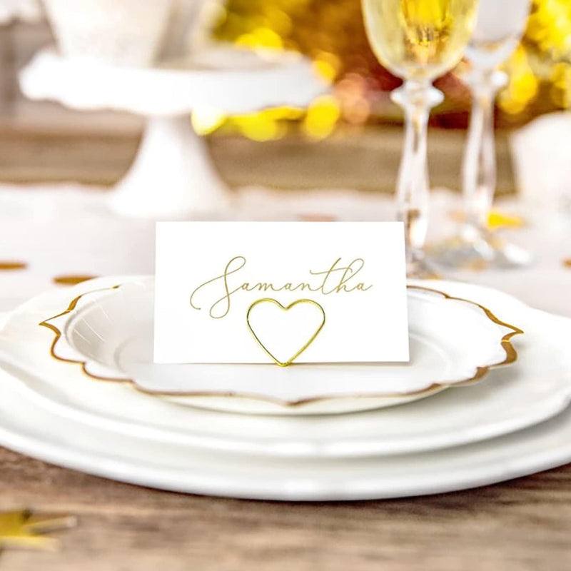 Clip Segnaposto Cuore Oro 2,3 cm - 10 pezzi