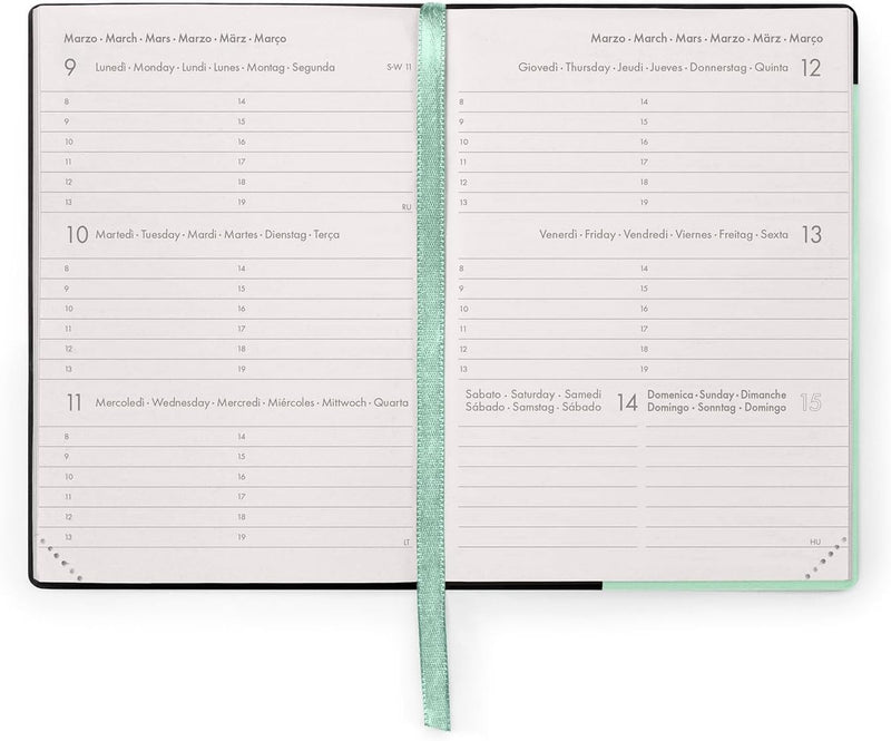 Agenda 12 Mesi Legami Settimanale Small 2026 Pastel Mint con Chiusura ad Elastico