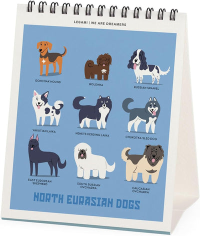 Calendario da Tavolo 12 Mesi Legami con Planner Annuale 2026 Dogs of The World 12 x 14,5 cm