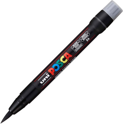 Pennarello Marcatore a Tempera Uni Posca con Punta a Pennello Nero