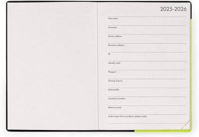 Agenda 12 Mesi Legami Settimanale Small 2026 Chartreuse con Chiusura ad Elastico