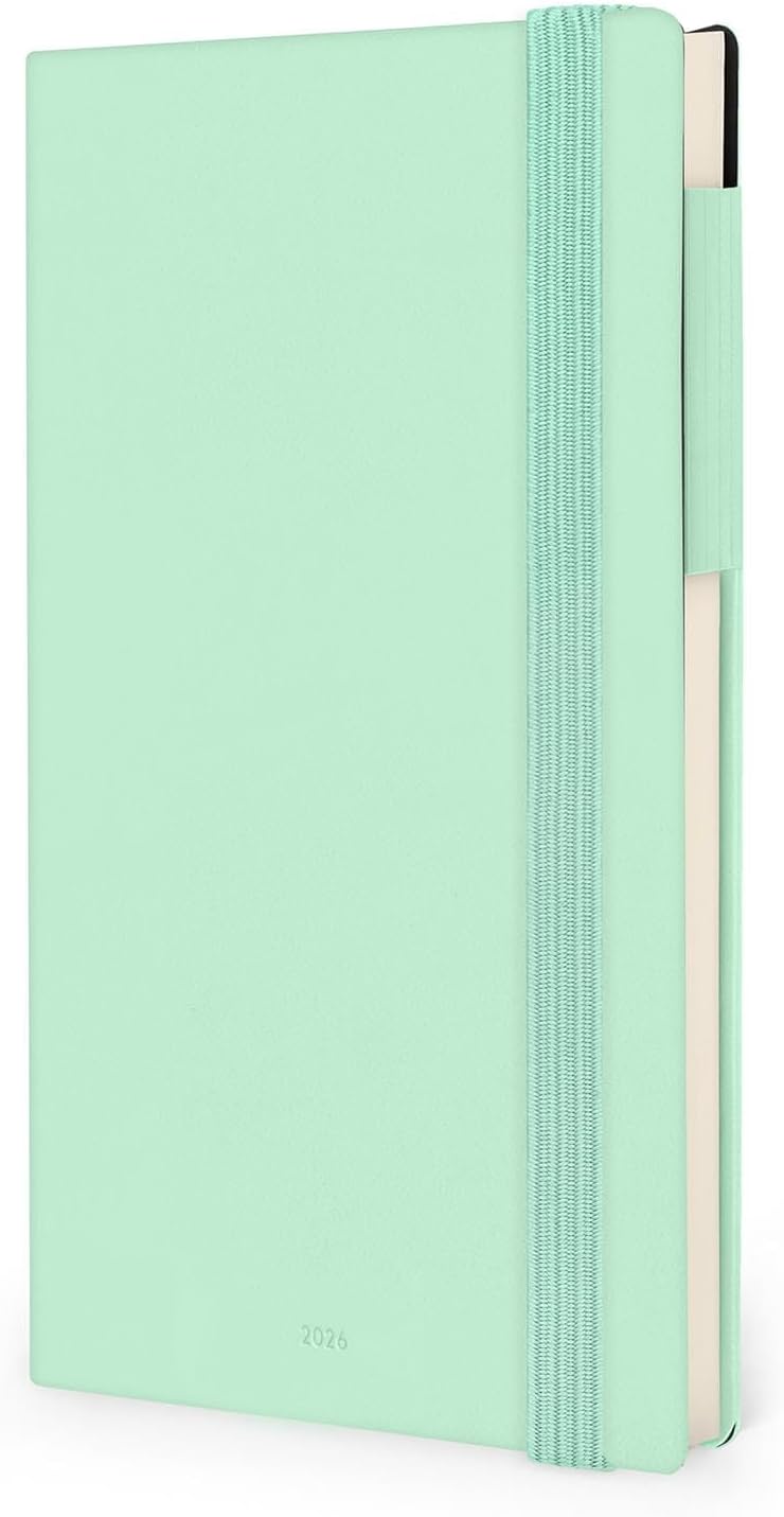 Agenda 12 Mesi Legami Settimanale Medium con Notebook 2026 Pastel Mint con Chiusura ad Elastico