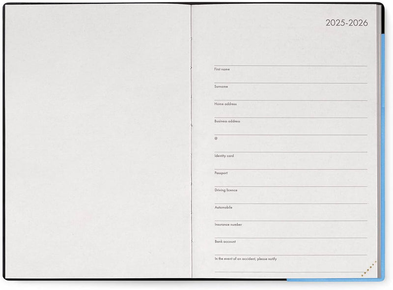 Agenda 12 Mesi Legami Settimanale Medium con Notebook 2026 Retro Blue con Chiusura ad Elastico