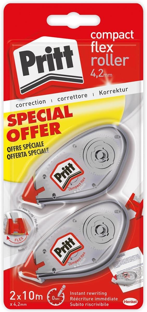 Correttore Pritt Roller Compact 4,2 mm x 10 mt - 2 pezzi
