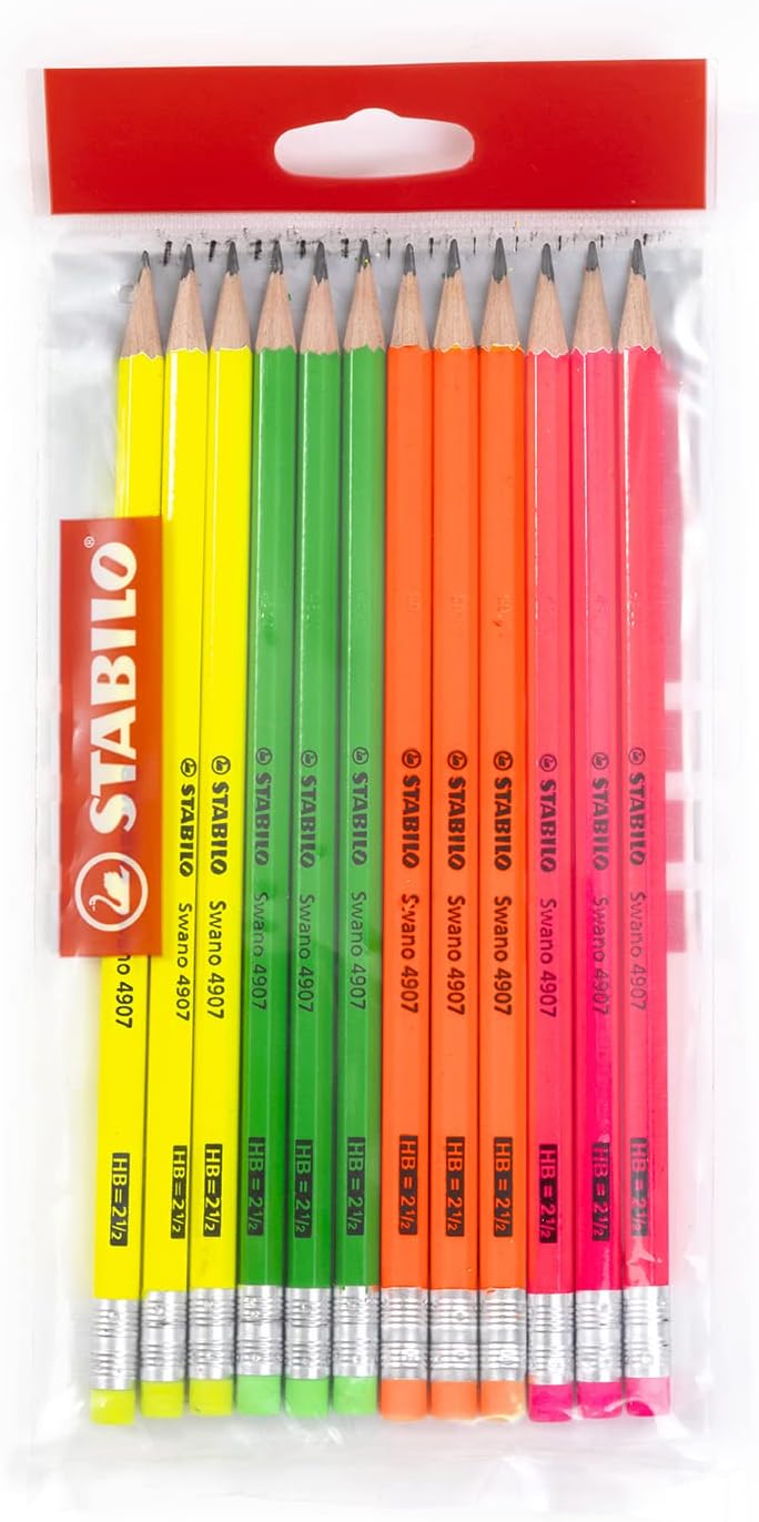 Matita Stabilo Swano Fluo con Gommino - 12 pezzi