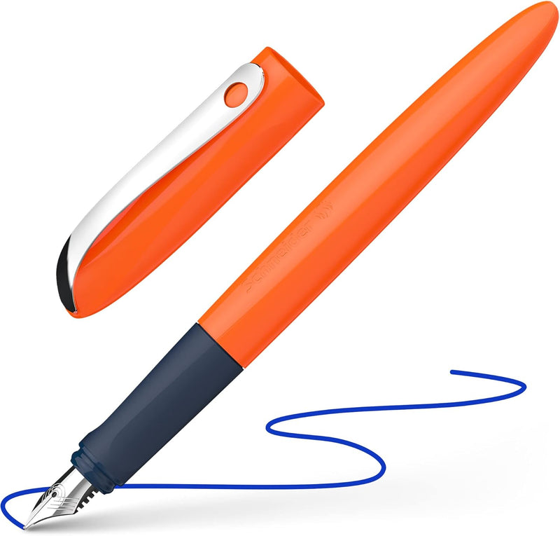 Penna Stilografica Cancellabile Ergonomica con Pennino Medio Schneider Wavy Orange
