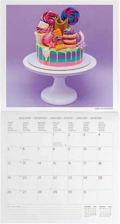 Calendario da Parete 12 Mesi Legami con Planner Annuale 2026 Live Colourfully 30 x 29 cm