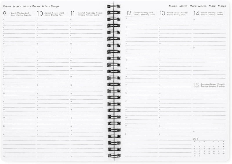 Agenda 12 Mesi Legami Settimanale Spiralata Large 2026 Dogs con Chiusura ad Elastico
