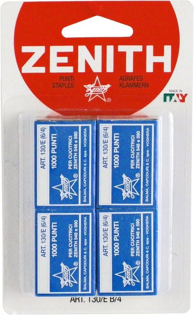 Punti Cucitrice Zenith 130E 6/4 - 4 confezioni da 1000 pezzi