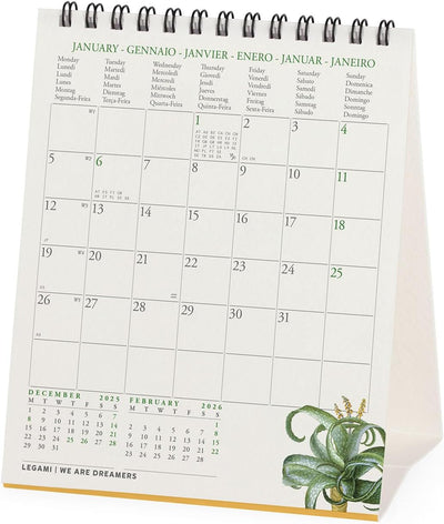 Calendario da Tavolo 12 Mesi Legami con Planner Annuale 2026 Herbarium 12 x 14,5 cm