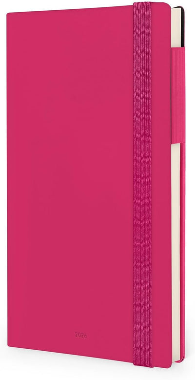 Agenda 12 Mesi Legami Settimanale Medium con Notebook 2026 Raspberry con Chiusura ad Elastico