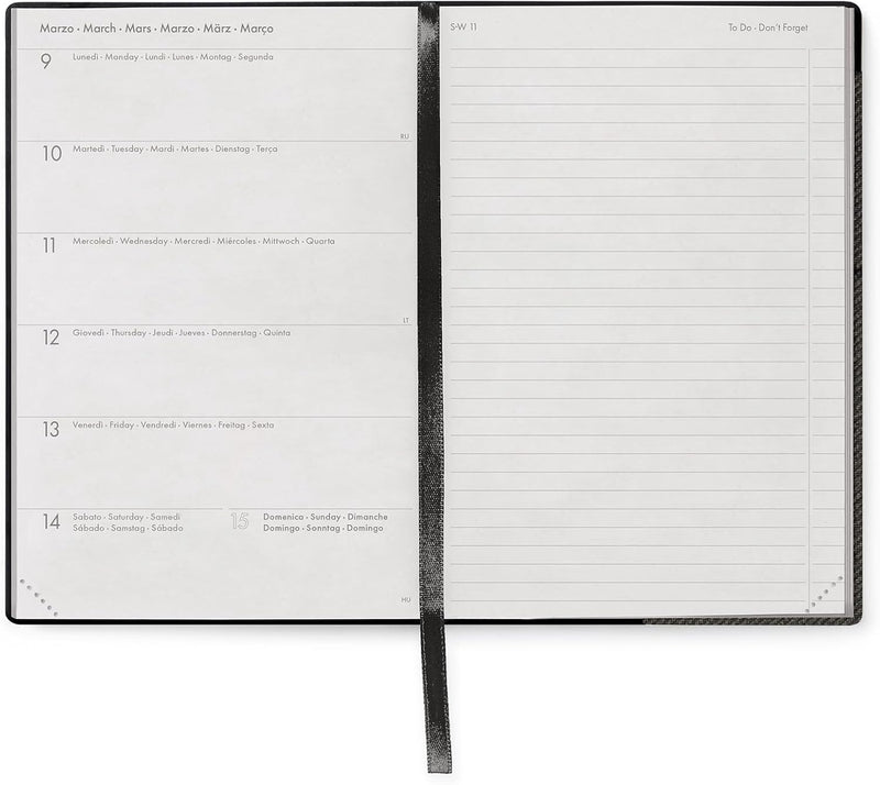 Agenda 12 Mesi Legami Settimanale Medium con Notebook 2026 Deep Graphite con Chiusura ad Elastico