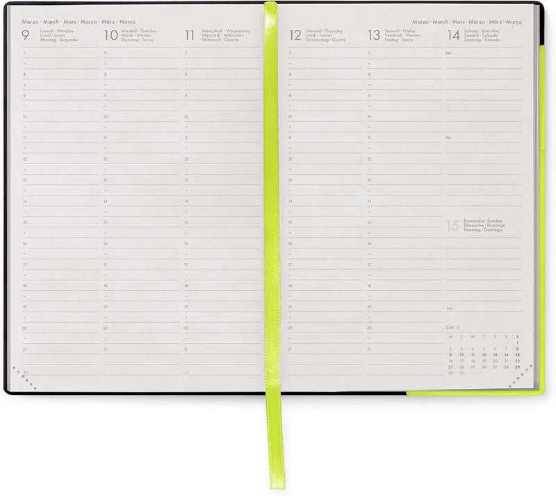 Agenda 12 Mesi Legami Settimanale Medium 2026 Chartreuse con Chiusura ad Elastico