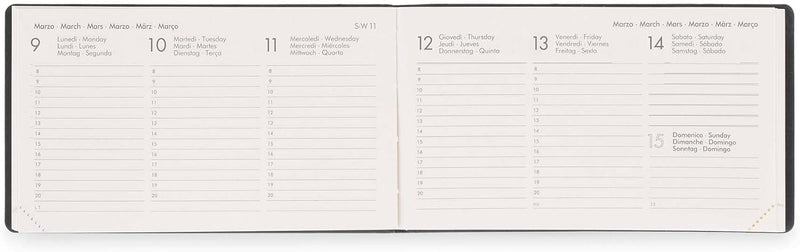 Agenda 13 Mesi Legami Settimanale Orizzontale ad Album 2026 Deep Graphite con Chiusura ad Elastico