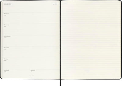 Agenda 18 Mesi Settimanale Moleskine XL con Copertina Rigida Nero 2026