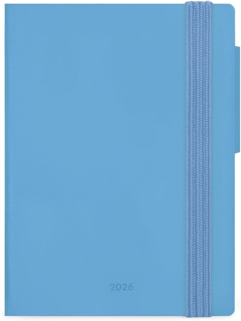 Agenda 12 Mesi Legami Settimanale Mini con Rubrica 2026 Retro Blue con Chiusura ad Elastico