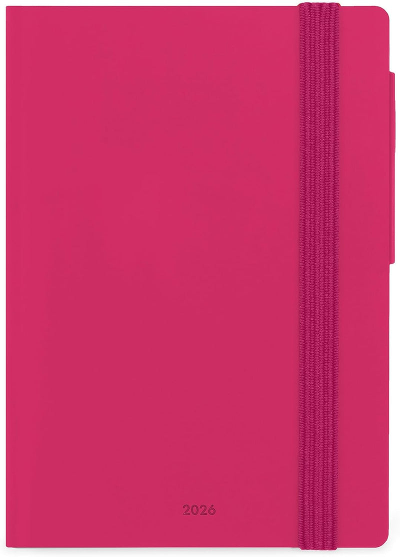 Agenda 12 Mesi Legami Giornaliera Small 2026 Raspberry con Chiusura ad Elastico