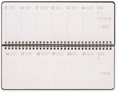 Planner da Scrivania 12 Mesi Legami Orizzontale 2026 Deep Graphite