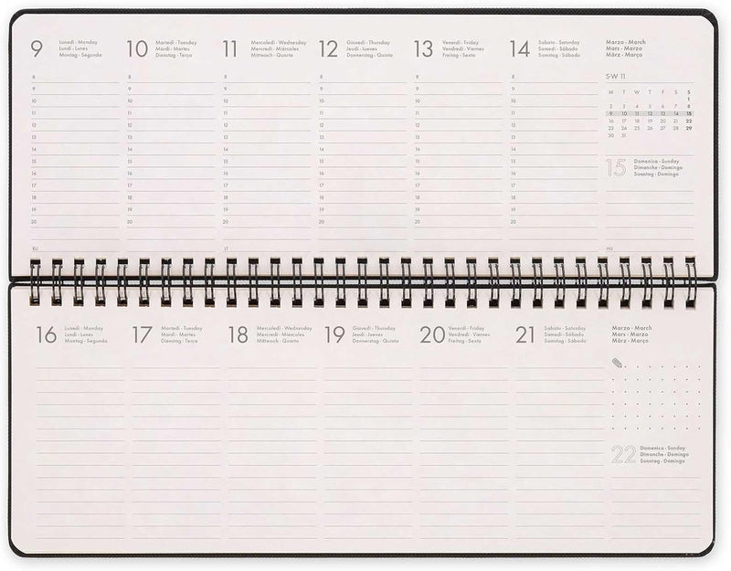 Planner da Scrivania 12 Mesi Legami Orizzontale 2026 Deep Graphite