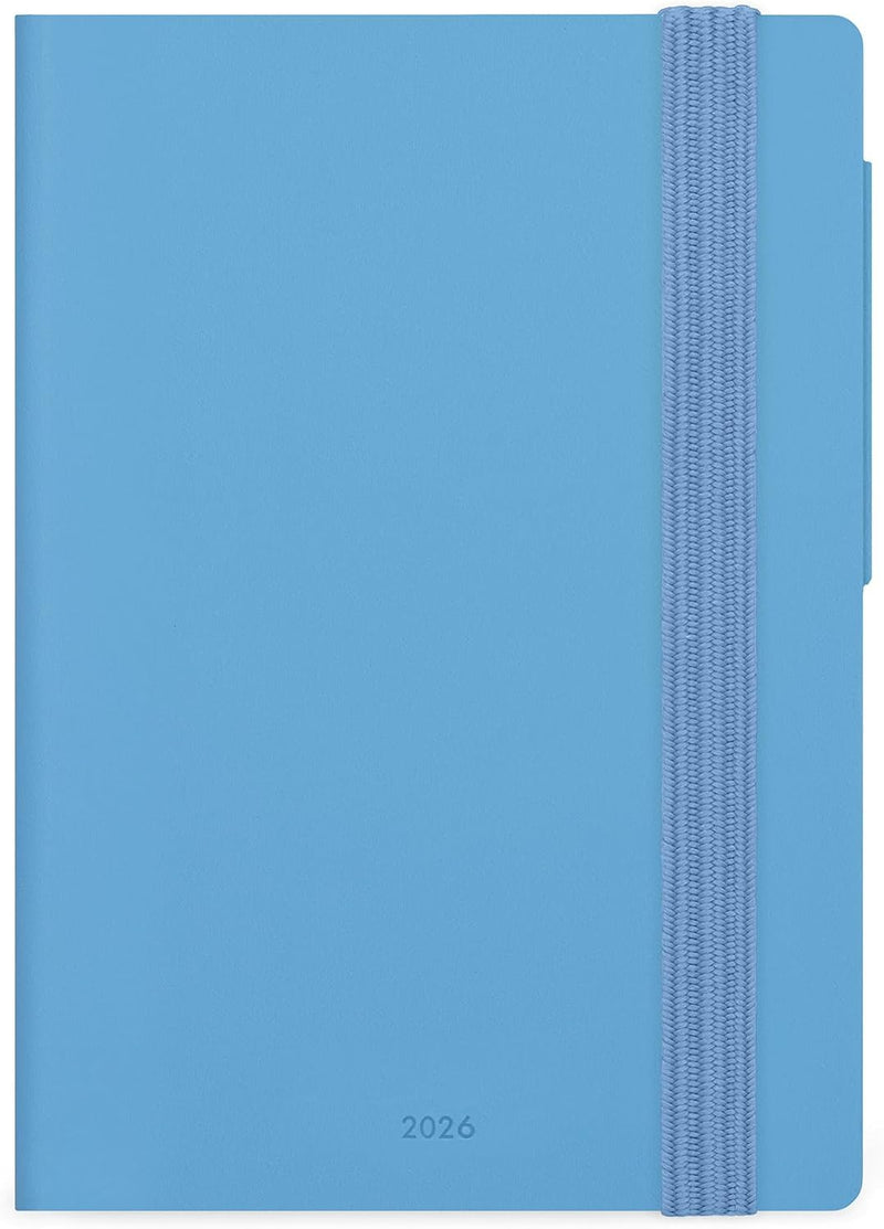 Agenda 12 Mesi Legami Giornaliera Small 2026 Retro Blue con Chiusura ad Elastico